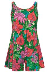 YOURS Plus Size Red Tropical Print Playsuit | Yours Clothing 5