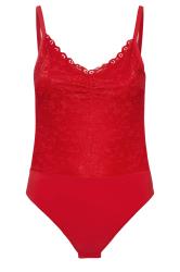 Red Lace Plus Size Bodysuit - Spencer's
