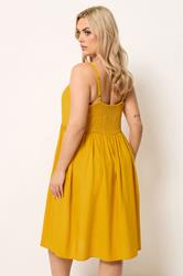 YOURS Plus Size Yellow Strappy Midi Sundress | Yours Clothing 2