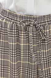 PixieGirl Petite Womens Brown Check Wide Leg Scuba Trousers | Pixiegirl 4