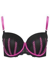 YOURS Plus Size Black & Pink Ribbon Underwired Padded Bra  |Yours Clothing 5