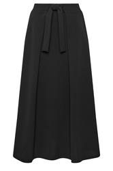 M&Co Black Tie Waist Midi Skirt