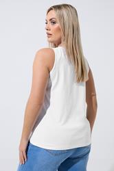 LIMITED COLLECTION Plus Size White Shell Button Vest Top | Yours Clothing 2