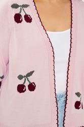 YOURS Plus Size Pink Scallop Cherry Cardigan 4