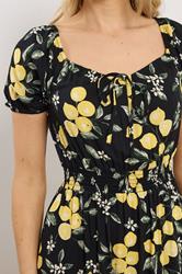 LTS Tall Women's Black Lemon Print Midi Dress | Long Tall Sally 5