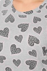 YOURS Plus Size Grey Cluster Heart Nightdress | Yours Clothing 4