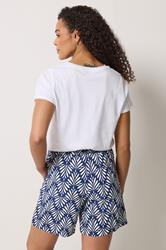 M&Co Women's Navy Blue & White Leaf Print Shorts | M&Co 2