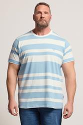 BadRhino Big & Tall Baby Blue Extra Long Stripe T-Shirt | BadRhino 3