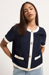 PixieGirl Petite Women's Navy Blue Short Sleeve Top | PixieGirl 1