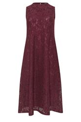 M&Co Burgundy Red Lace Skater Dress