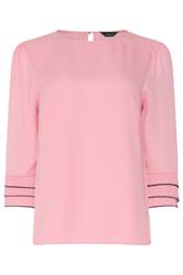 M&Co Pink Frill Sleeve Blouse