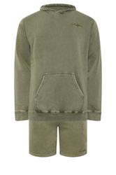 BadRhino Big & Tall Green Sun Bleached Hoodie & Short Set  1