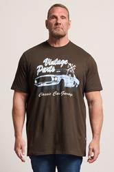 BadRhino Big & Tall Brown Extra Long 'Vintage Parts' Graphic T-Shirt | BadRhino 3