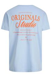 JACK & JONES Big & Tall Light Blue Crew Neck Back Graphic Tee | BadRhino 5