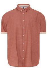 BadRhino Big & Tall Camisa terracota de manga corta de algodón flameado