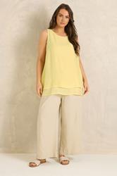 EVANS Plus Size Yellow Double Layer Vest Top | Evans 2