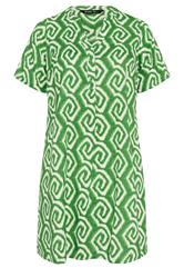 YOURS Plus Size Green Ikat Geometric Pleat Front Dress | Yours Clothing 5