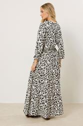M&Co Brown Floral Tiered Maxi Dress | M&Co 2