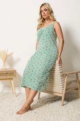 YOURS Plus Size Green Cherry & Polka Dot Chemise Nightdress | Yours Clothing 3
