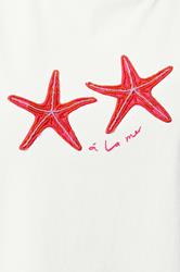 LIMITED COLLECTION Plus Size White 'A La Mer' Starfish T-Shirt | Yours Clothing 4