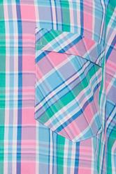 KAM Big & Tall Pink Check Short Sleeve Shirt | BadRhino 5