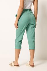 M&Co Green Cool Cotton Poplin Cropped Trousers | M&Co 2