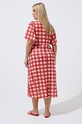 LIMITED COLLECTION Plus Size Red Gingham Dress | Yours Clothing 2