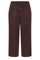 EVANS Plus Size Chocolate Brown Cotton Wide Leg Trouser | Evans 6