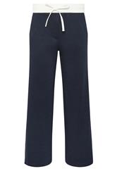 M&Co Petite Navy Blue Side Stripe Wide Leg Trousers | M&Co 5