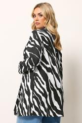 YOURS Plus Size Black Zebra Blazer | Yours Clothing 2