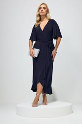 YOURS LONDON Plus Size Navy Blue Wrap Dress | Yours Clothing 3