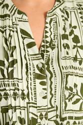 EVANS Plus Size Green Leaf Pintuck Sleeveless Shirt | Evans 5
