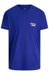 JACK & JONES Big & Tall camiseta gráfica trasera azul de escote redondo