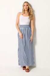 LTS Tall Women's Blue Stripe Maxi Skirt | Long Tall Sally 3