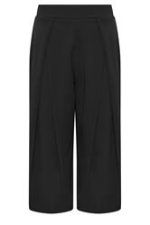 PixieGirl Petite Black Pleated Cropped Wide Leg Trousers