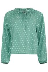 M&Co Green Dobby Tie Neck Blouse | M&Co 5