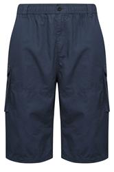 BadRhino Big & Tall Navy Blue Long Length Cargo Shorts