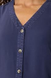 M&Co Navy Blue Button Front Vest Top | M&Co 4