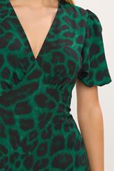 STAR Green Animal Print Satin Dress | StarByJM 4