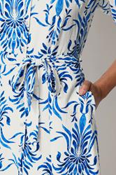 M&Co White & Blue Floral Print Tunic Shirt | M&Co 4