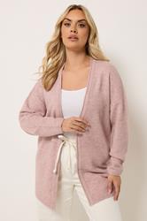 YOURS Plus Size Pink Soft Touch Knitted Cardigan | Yours Clothing 3