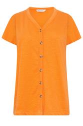 M&Co Orange Cotton Frill Sleeve Blouse