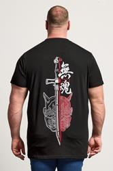 BadRhino Big & Tall Black Extra Long Japanese Sword Graphic T-Shirt | BadRhino 2
