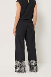 LTS Tall Women's Set Black Floral Embroidered Linen Top & Trousers Set | Long Tall Sally  6