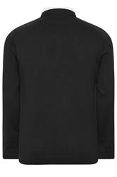 BadRhino Big & Tall Black Cable Knit Mock Shirt Jumper | BadRhino 4