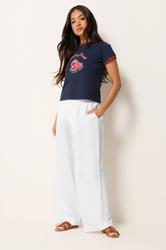 PixieGirl Petite Women's Navy Blue Tomato Graphic Cotton T-Shirt | PixieGirl 2