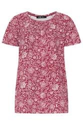 LTS Tall Red Paisley Print Bubble Hem T-Shirt