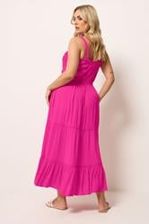 YOURS Plus Size Pink Shirred Placket Dress | Yours Clothing 2