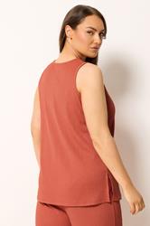 YOURS Plus Size Orange Textured Waistcoat | Yours Clothing 2