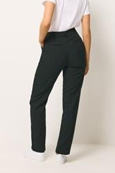 M&Co Black Pinstripe Tailored Straight Leg Trousers | M&Co 2